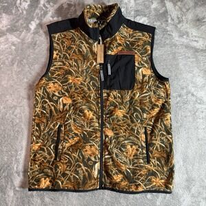 Simply Southern Mens Large Fleece Vest Camo Full Zip NWT Camouflage Hunting